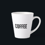 "Coffee" black letters white Latte Mug<br><div class="desc">"Coffee" black letters white Latte Mug</div>