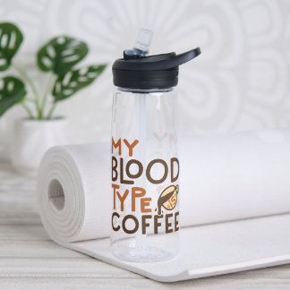 Coffee Blood Type Graphic for Coffee Lover Gift Water Bottle