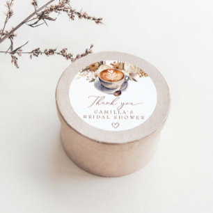 Coffee Boho Bridal Shower Classic Round Sticker