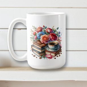 Coffee, Books and Flowers  Coffee Mug