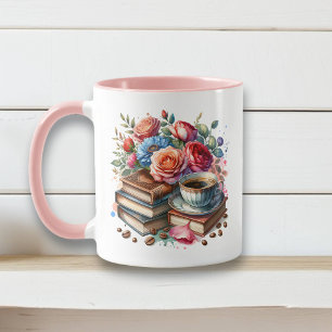 Coffee, Books and Flowers  Mug