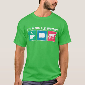 Coffee Books Horse Im A Simple Woman girl T-Shirt