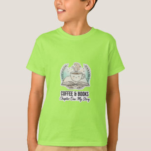 Coffee & Books Kids' T-Shirt   Cute Reading Lover 