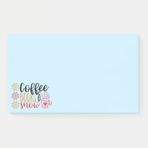 Coffee Books Snow Post-it Notes