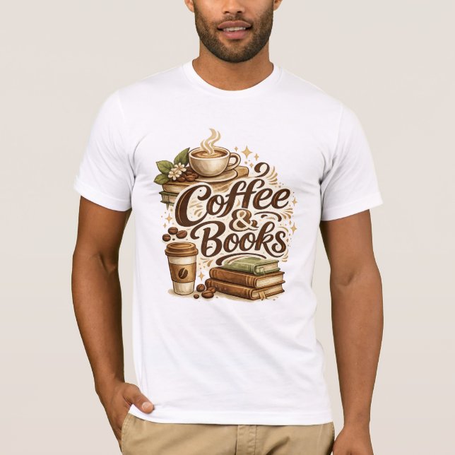 Coffee & Books T-Shirt | Coffee Lover Gift (Front)