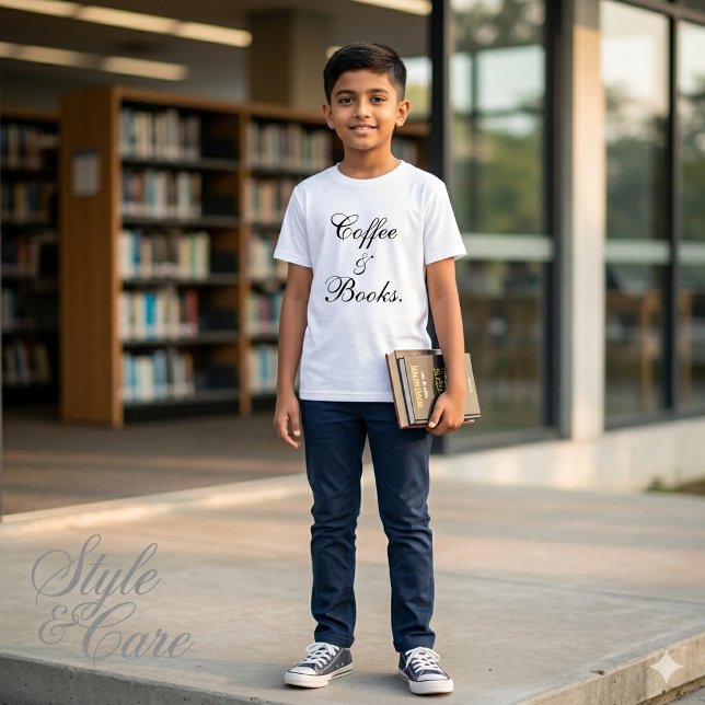Coffee & Books Text White Men's Tri-Blend Shirt (Coffee & Books Text White Men's Tri-Blend Shirt)