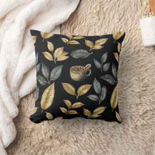 Coffee Botanical Leaves and Cup Cushion