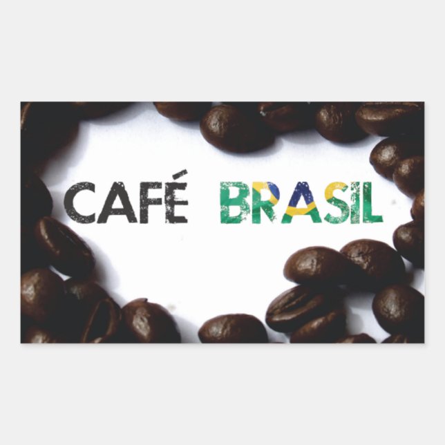 Coffee Brazil Rectangular Sticker (Front)
