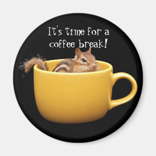 Coffee Break Chipmunk Magnet