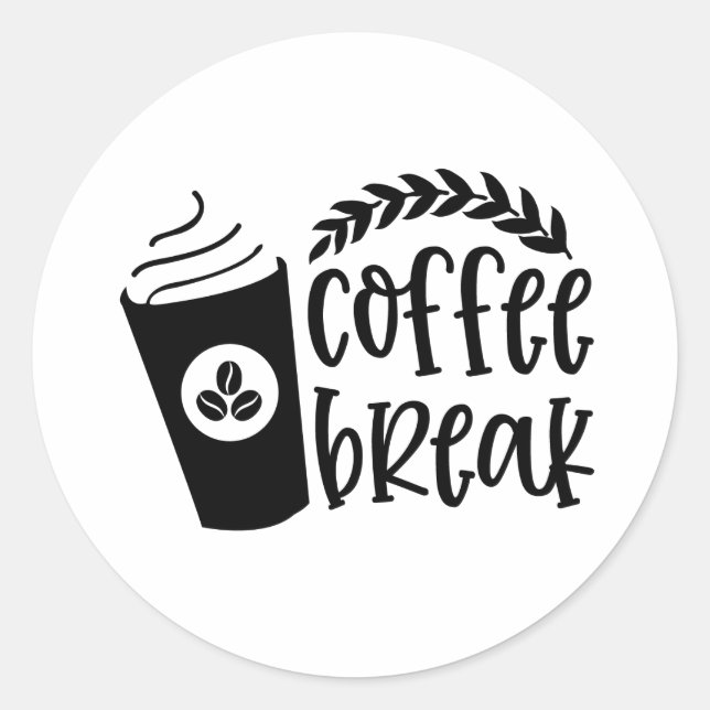 Coffee Break  Classic Round Sticker (Front)