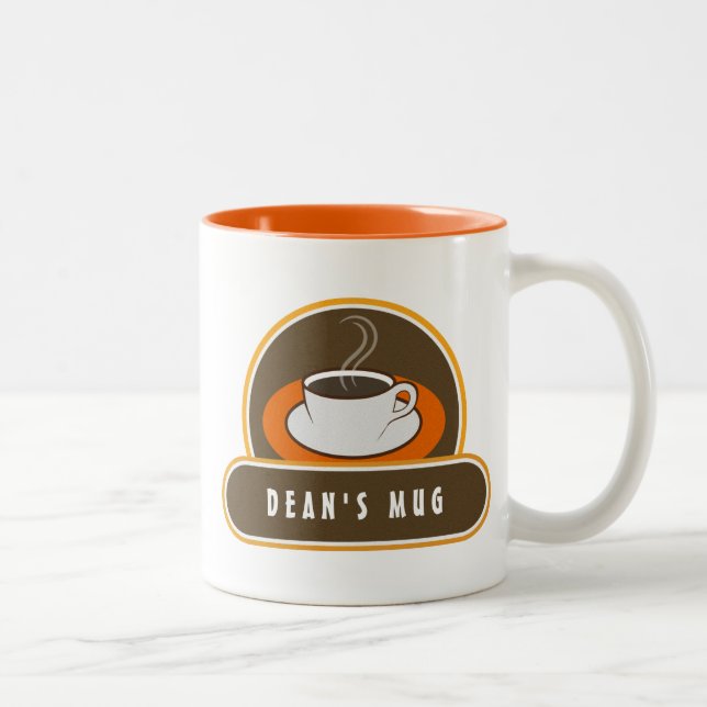 Coffee Break Coffee Cup White Orange Cafe Mugs (Right)