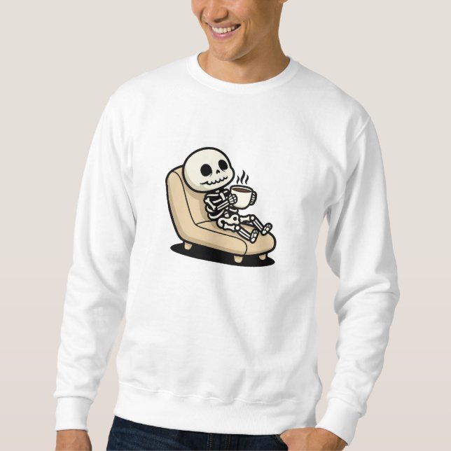 Coffee Break – Grim Reaper Dark Humor Coffee Sweatshirt (Front)