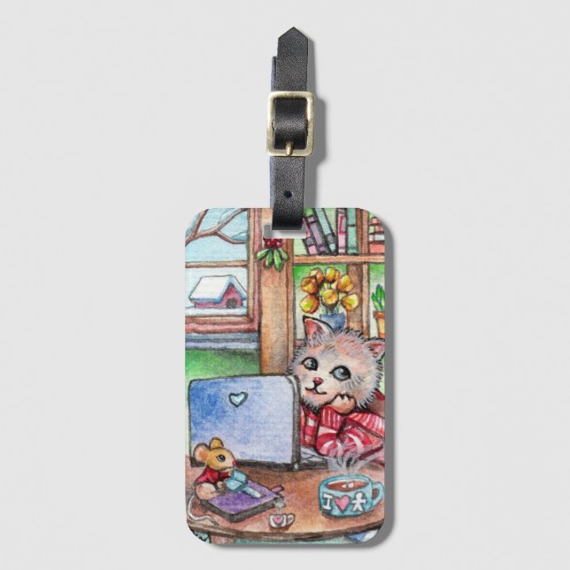 Coffee Break Luggage Tag (Front Vertical)