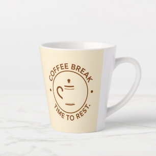 ☕ Coffee Break Minimal Beige Modern Café ☕ Latte Mug