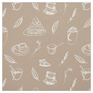 Coffee Break Mocha Brown Fabric