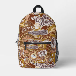 Coffee Break Printed Backpack