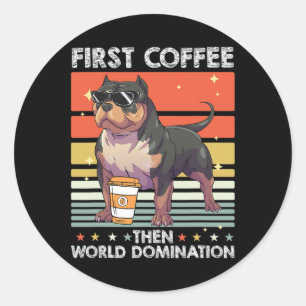 Coffee Breed Dog - Pet American Bully  Classic Round Sticker