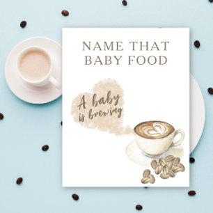 Coffee brewing baby shower Baby food game Poster
