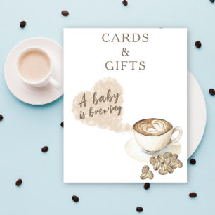 Coffee brewing baby shower Cards and Gifts Poster
