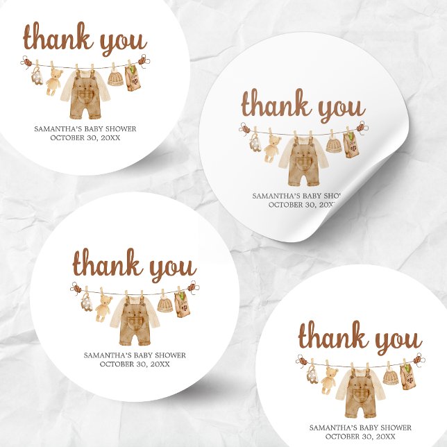 Coffee Brewing Baby Shower  Classic Round Sticker (Coffee Little Bean Baby Shower Sticker)