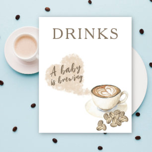 Coffee brewing baby shower Drinks Poster