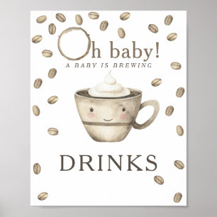 Coffee brewing baby shower Drinks Poster