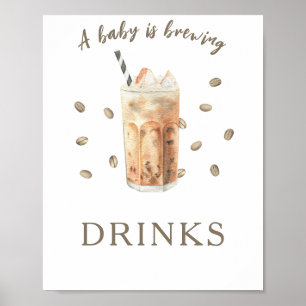 Coffee brewing baby shower - Drinks Poster