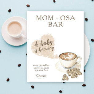 Coffee brewing baby shower Momosa bar Poster
