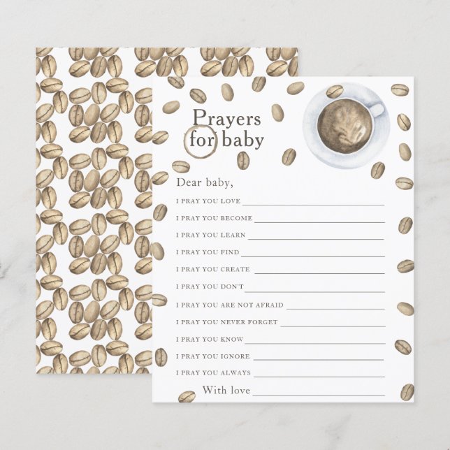 Coffee brewing baby shower Prayers for baby (Front/Back)