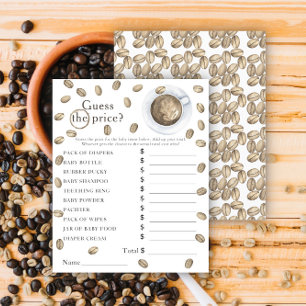 Coffee brewing baby shower Price Guess Game