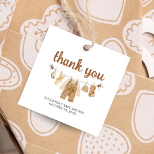 Coffee Brewing Baby Shower Square Favour Tags