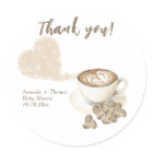 Coffee brewing Baby shower Thank you