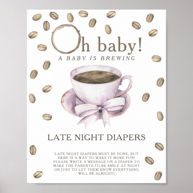 COFFEE BREWING - Late night diapers game Poster (Front)
