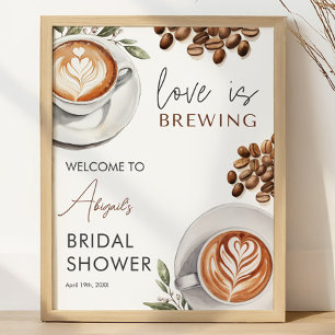 Coffee Bridal Shower -  16x20 Welcome Poster