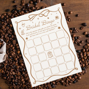 Coffee Bridal Shower Bridal Bingo Game Card