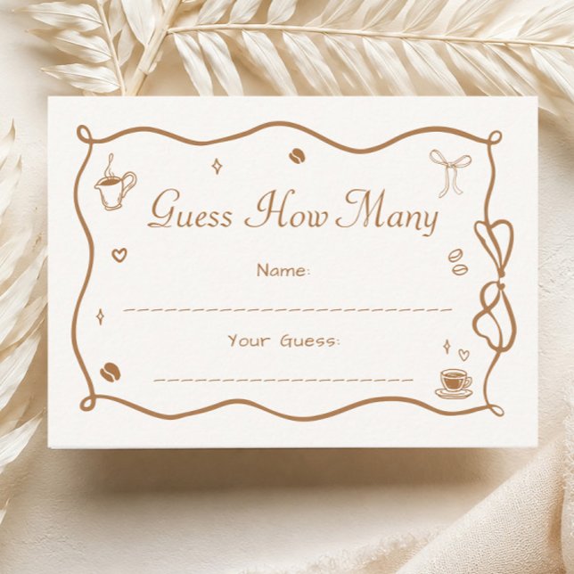 Coffee Bridal Shower Guess How Many Enclosure Card (Creator Uploaded)