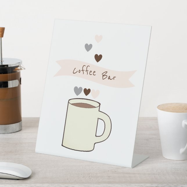 Coffee Bridal Shower Pedestal Sign (In SItu)