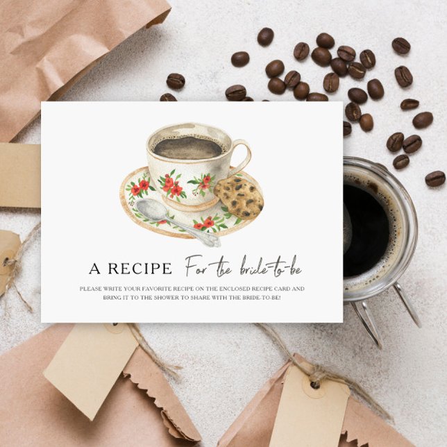 Coffee bridal shower Recipe for the bride to be Enclosure Card (Creator Uploaded)