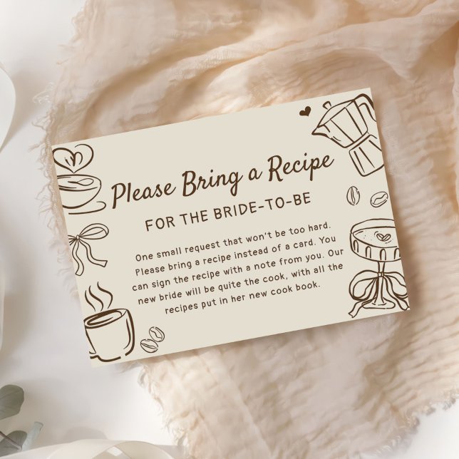 Coffee Bridal Shower Recipe Request Enclosure Card (Creator Uploaded)