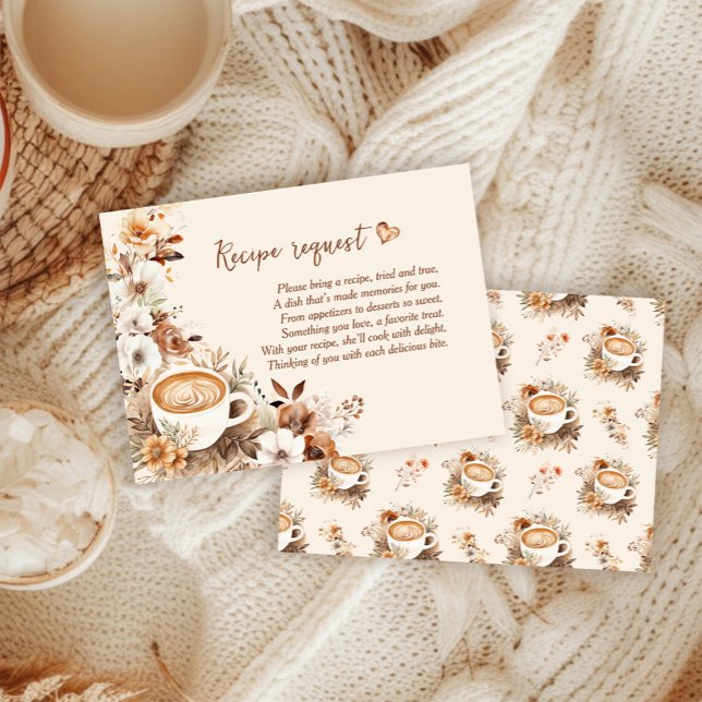 Coffee Bridal Shower Recipe Request Enclosure Card (Creator Uploaded)