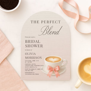 Coffee Bridal Shower The Perfect Blend Coquette  Invitation