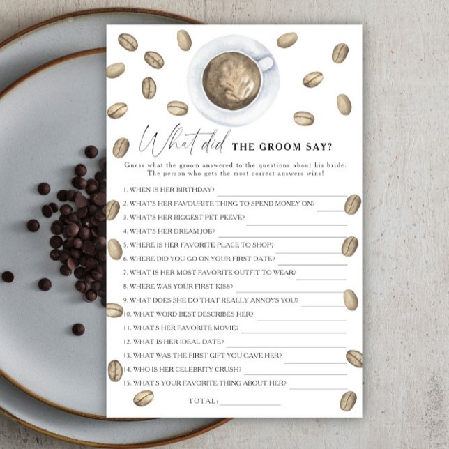 Coffee bridal shower What did the groom say  (Creator Uploaded)