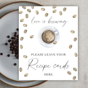 Coffee bridal shower Your recipe card here Poster