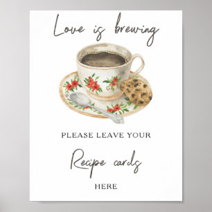 Coffee bridal shower Your recipe card here Poster