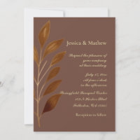 Coffee Brown and Gold Leaf | Modern Wedding