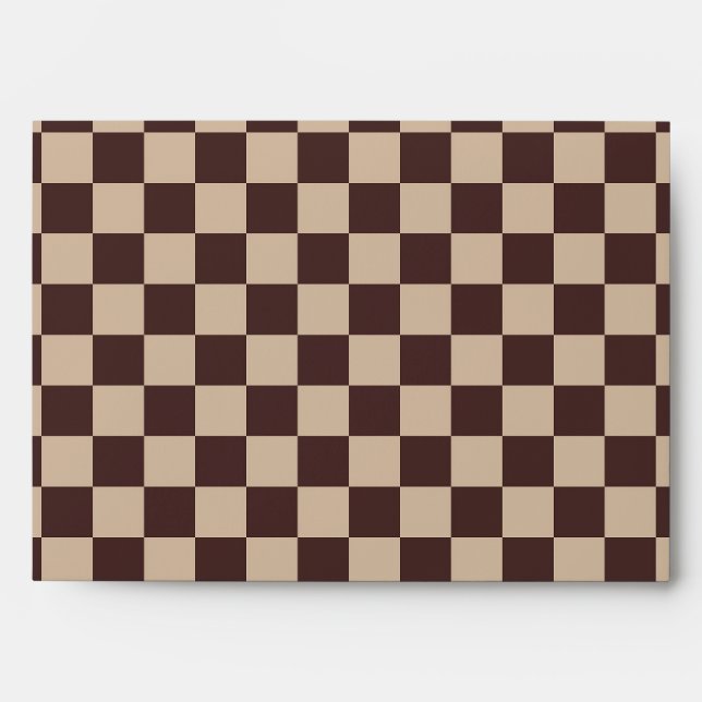 Coffee Brown Chequerboard Envelope (Front)