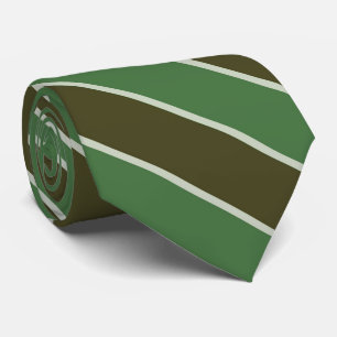 Coffee Brown, Crocodile Green And Sage Stripes Tie