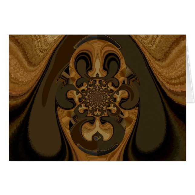 Coffee Brown Fluid Kaleidoscope Art Print (Front Horizontal)