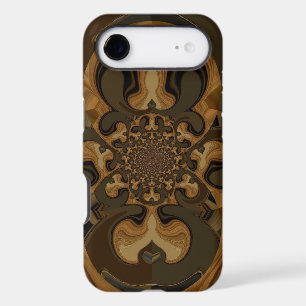 Coffee Brown Fluid Kaleidoscope Art Print