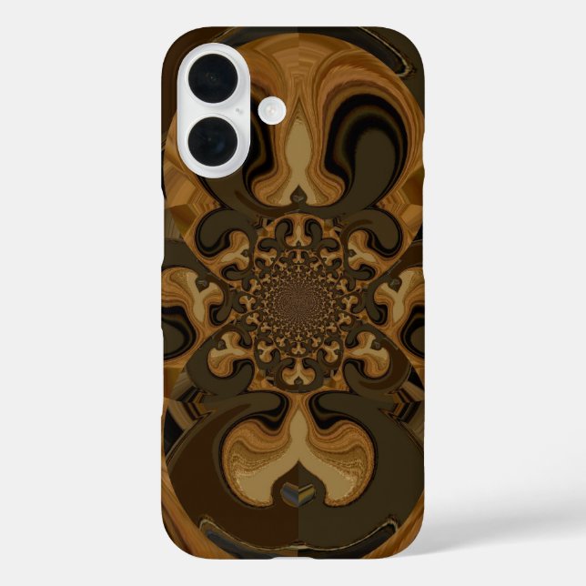 Coffee Brown Fluid Kaleidoscope Art Print Case-Mate iPhone Case (Back)